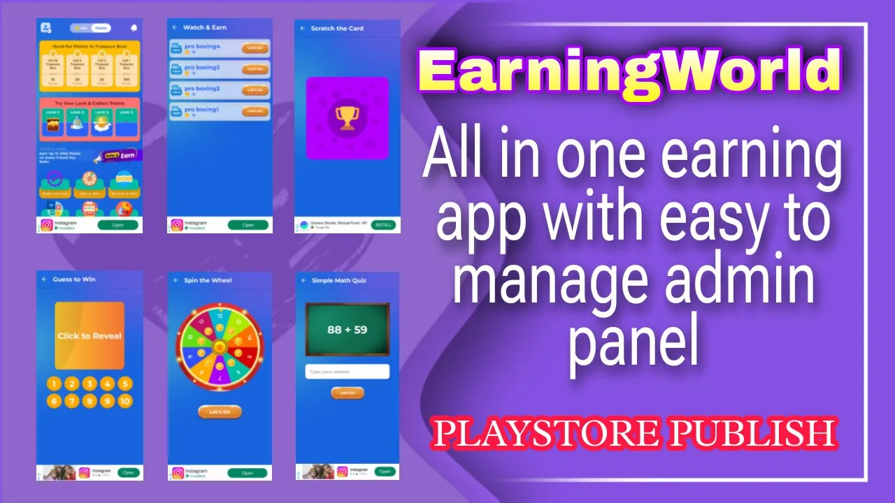 All in One Earning App Android Studio Source Code with Admin Panel | PlayStore Publish | MakeEasy