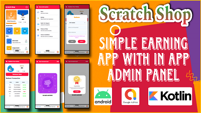 Scratch Shop | Scratch and Earn or Scratch to Earn Earning App Android Studio Source Code| MakeEasy