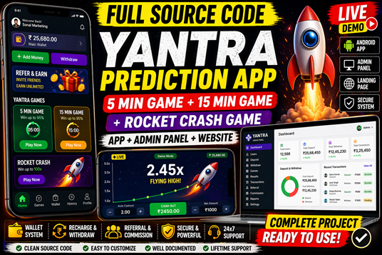 Thumbnail of Yantra Prediction App + Rocket Crash Game Full Source Code | Android App + Admin Panel + Website