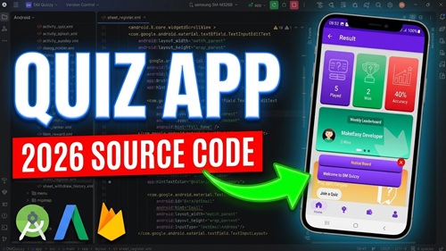 Thumbnail of Complete Quiz App in Android Studio with Admin Panel | PHP Project Source Code (2026)