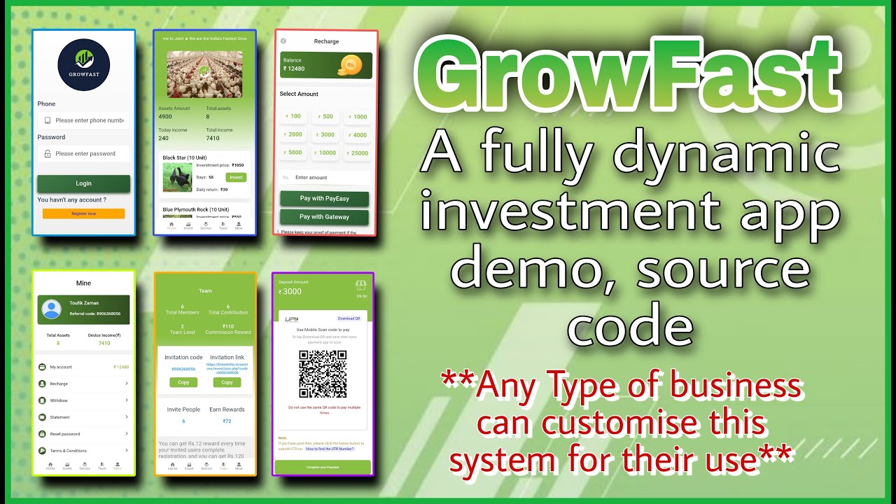GrowFast A Investment Earning App With Admin Panel | Daily Interest, Refer Income & Bonus | MakeEasy